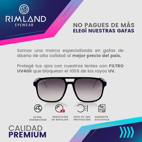 Imagen 3 de 6 de Gafas De Sol Lentes De Sol Rimland Filadelfia