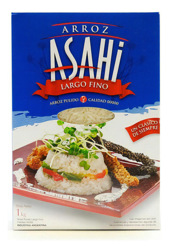 Arroz Largo Fino 1 Kg Calidad 00000 Marca: Asahi