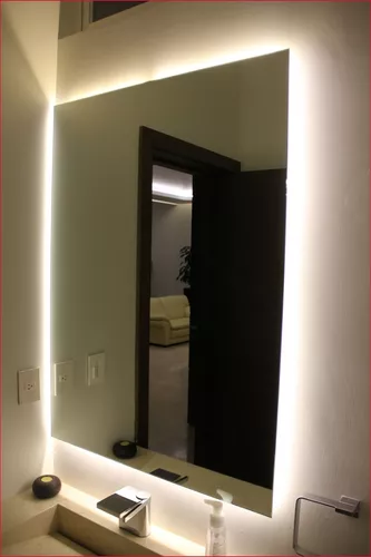 Espejo Luz Led Baño 90x70 Rectangular Moderno Listo Colgar