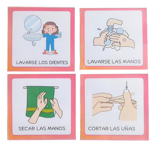 Pictogramas. 60 Rutinas Diarias Niña. Autismo.
