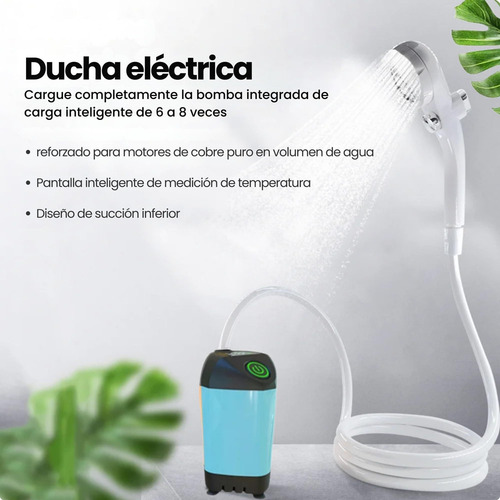W Regadera Eléctrica Portátil Recargable Por Usb Ducha