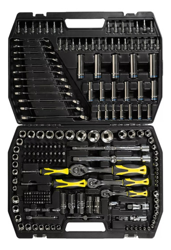 Set Kit Juego Bocallaves Crossmaster 216 Pzas 1/4 1/2 3/8