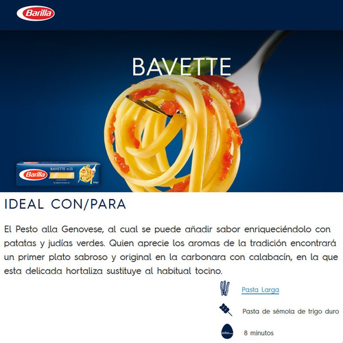 Imagen 2 de 7 de Fideos Linguine Bavette N°13 Barilla Pasta Italiana Pack X6