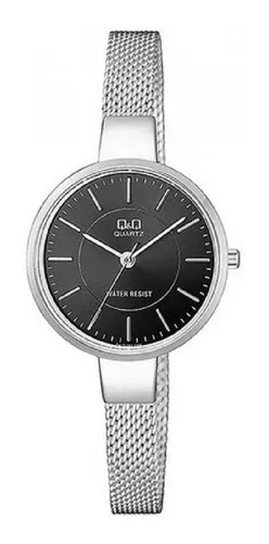 Relógio analógico Q&q Lady Silver QA17-j202y com pulseira de aço
