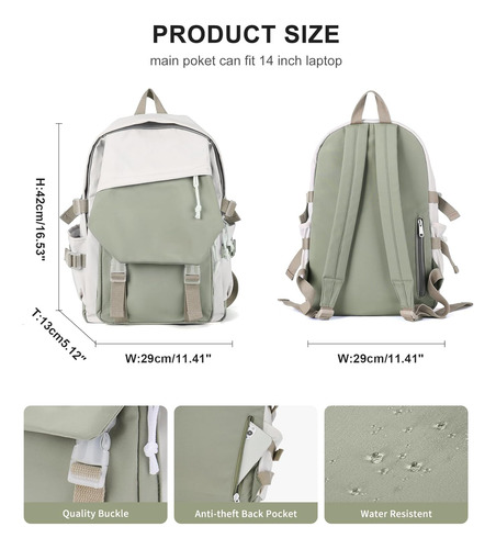 Coowoz Mochila Escolar Ligera Casual Daypack College Lapt...