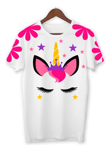 Remera Nena, Unicornio, Flores, Estrellas