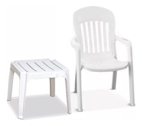 Silla Plastica De Jardin Futura + Mesa Barcelona Colombraro