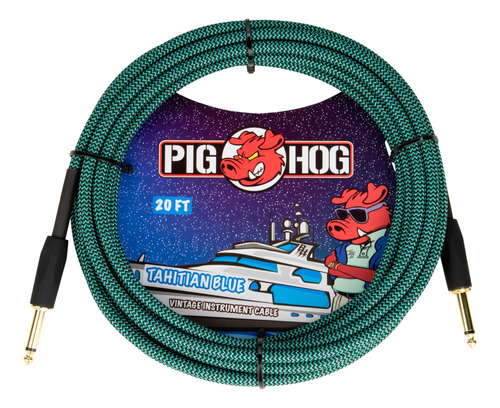 Cable Pig Hog Pch20tab Tahitian Blue Para Instrumento Msi