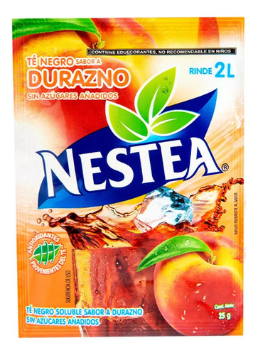 1 Sobre De Nestea Té Negro Soluble Sabor Durazno 25g