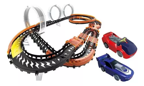 Brinquedo Pista Hot Wheels Carrinho com Sensor Loop Triplo - Fun