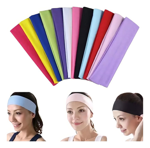 8 Faixas De Cabelo Com 8 Cm Handband Cores Academia Cor