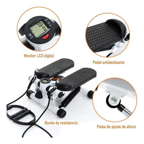 Stepper Mini Con Bandas Elásticas Para Ejercicios