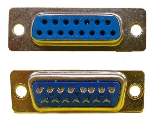 Ficha/conector Db15 Hembra Cable Sin Tapa- 5 Unidades