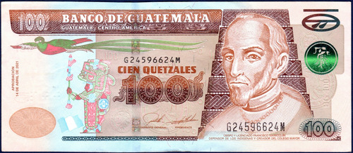 100 Quetzales 14 4 2021 Billete De Guatemala Marroquín