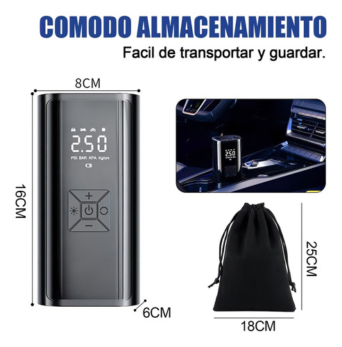 Compresor De Aire Portátil, Inflador De Llantas Inalámbrico