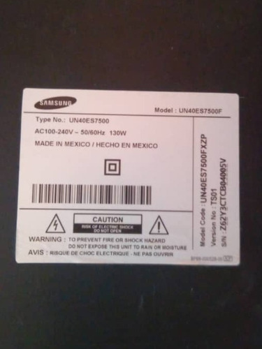 Imagen 4 de 9 de Samsung Smart Tv Serie 7500 Usado Para Repuesto.