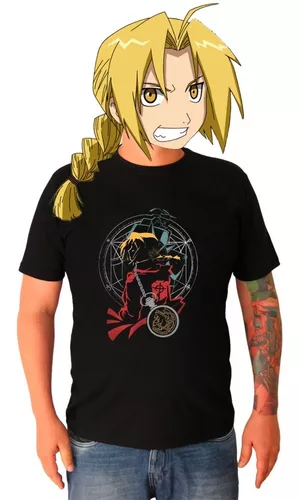 Fullmetal Alchemist Brotherhood Anime T Shirt 100% Algodão