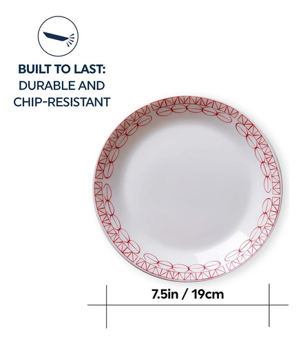 Set Platos Vidrio Templado Redonda Ensalada 19 Cms 4 Pcs