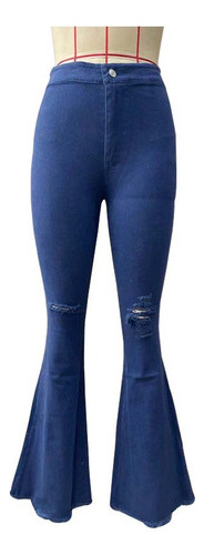 Pantalones Vaqueros Elásticos De Dama Pantalones Acampanados