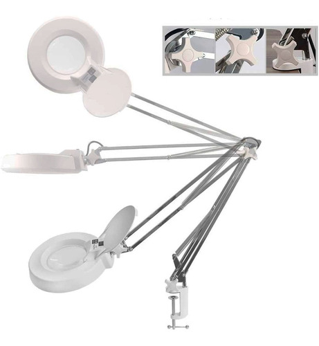 Imagen 3 de 5 de Lampara Lupa Con Luz 22w. Brazo Extensible Cosmetologia S.