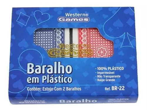 Jogo De Baralho Plástico 2 Unidades Western Br-21