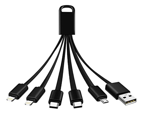 Cable Corto De Carga Múltiple Herfair, 2 Cargadores Usb Múlt