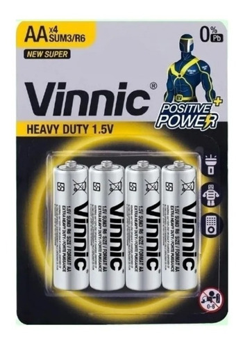 Blister X4 Pilas Pila Vinnic Aa Heavy Duty Carbon Sum3 R6