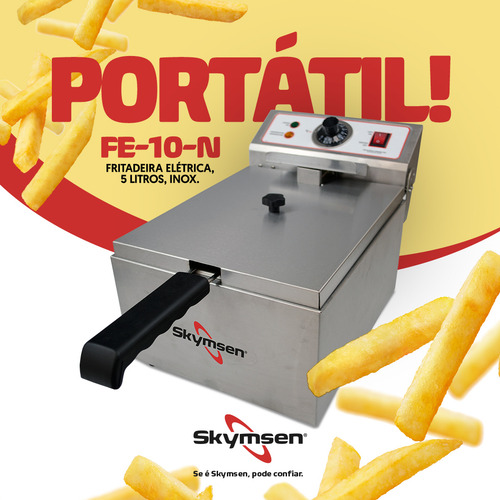 Fritadeira Elétrica 5 Litros Profissional Aço Inox 3300w
