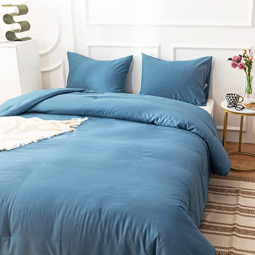 Juego De Colcha Comforter Cottonight Lake Blue Queen Azul