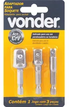 Comprar Jogo Adaptadores Soquetes Para Parafusadeira 3 Pçs Vonder