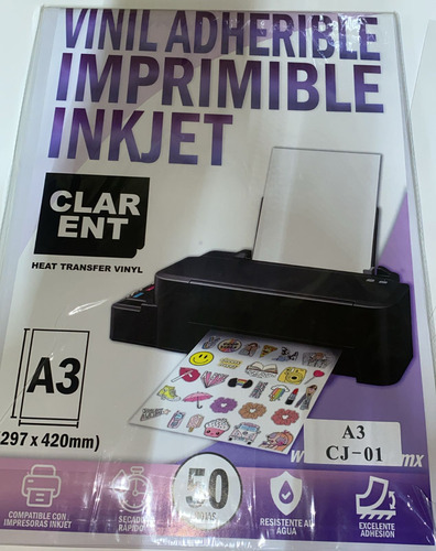 Vinil Imprimible Adherible Inkjet A3 Cj-06 Holo Laser Pet