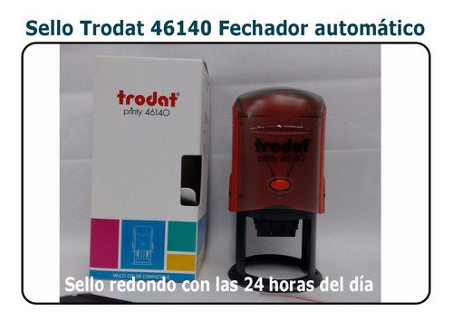 Sello Trodat 46140 Fechador Automático Redondo 40mm 24 Horas