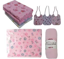 Comprar Enxoval De Bebe 2 Cueiro + 1 Toalha + 1 Lençol + 3 Babadores