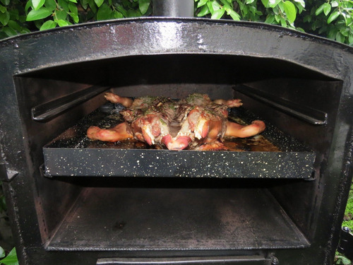 Imagen 3 de 7 de Horno A Leña Calor Envolvente Bandeja Enlozada 75 Cm X 60cm