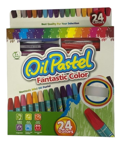 Pasteles Al Oleo Crayones 24 Colores Dibujo Pintura Arte