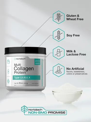 Proteína De Colágeno En Polvo Horbäach Multi 473 Ml Tipo I,