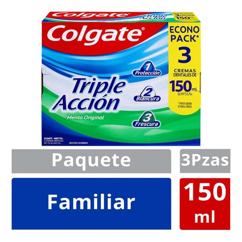 Colgate Triple Acción X 3 D 150 - mL a $84