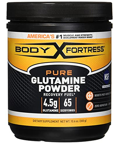 Body Fortress Glutamina 100 % Pura En Polvo, 10.6 oz