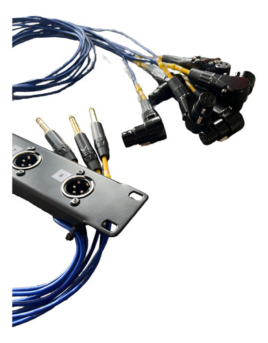 Kit Régua Xlr 8 Entradas + Kit 8 Vias Para Mesa Ui24 Com Y