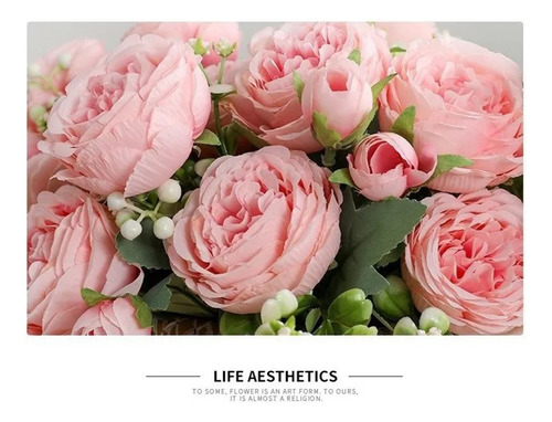 2 Ramo De Peonías Artificiales Flores Para Hogar O Bodas