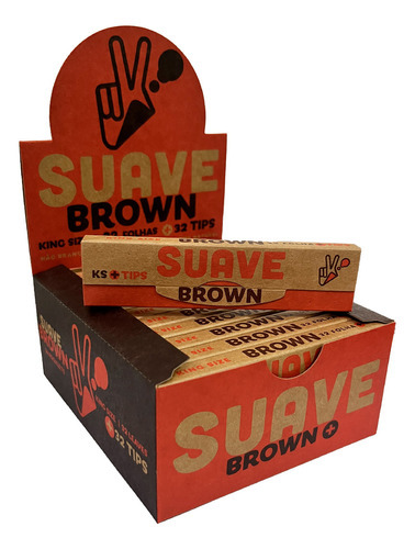 Caixa De Seda Suave Brown King Size C/24 + 32 Folhas 32 Tips
