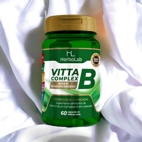 Kit 2x Vitamina B B1,2,3,5,6,7,9 E 12 60 Caps - Sem Sabor