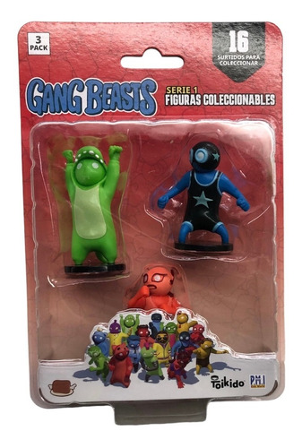 Gang Beast Figura Articulada 6 Cm Pack X 3 Opc 4 Gb2020 