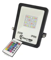 Comprar Reflector Led Rgb 20w 16 Colores Ip65 Exterior Practiled Color de la carcasa Negro Color de la luz RGB multicolor 220V