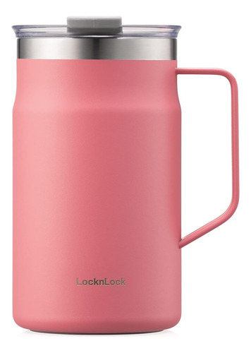 Taza Doble Pared Lock & Lock Melocotón Rojo Con Tapa, 225 Ml