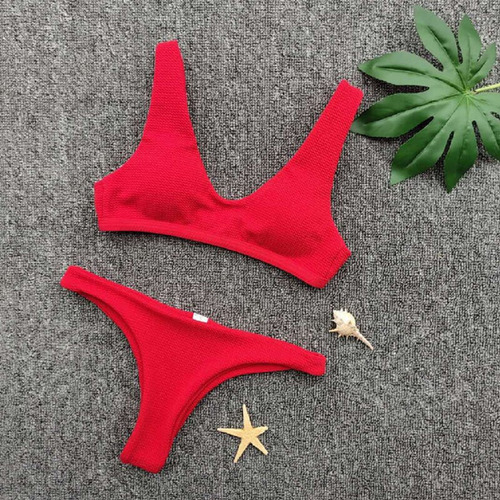 Conjunto De Bikini Tanga Mujer Trajes De Baño Telas De Alta