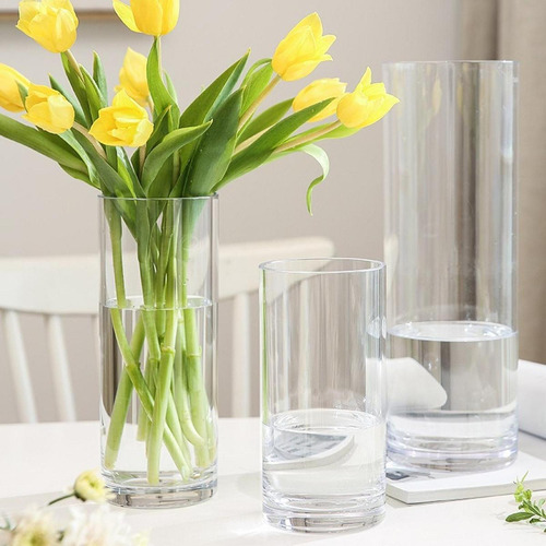 Vaso Acrílico Transparente De Chão Para Mesa De Jantar 40cm