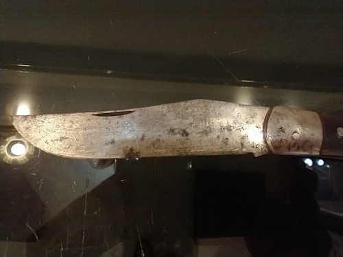 Imagen 2 de 10 de Antigua Navaja Con Cachas De Asta Y Metal 11cm De Hoja