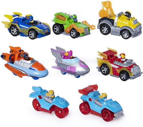 Paw Patrol Mighty Pack Patrulla Canina 8 Carritos De Metal 