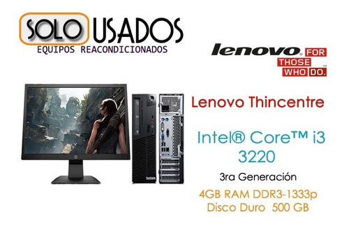 Computador Core I3, 8gb Ram 120ssd, Lenovo M72e  Wifi Usb